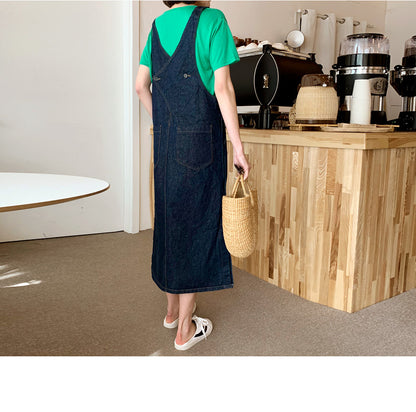 Casual Women A Line Long Jean Dresses