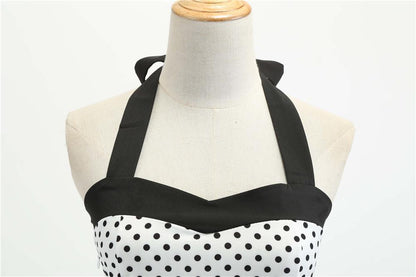 Summer Halter Dot Print Strapless Retro Dresses-STYLEGOING