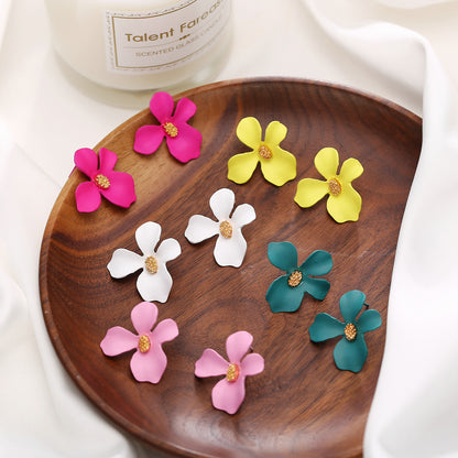 Fashion Flowers Design Candy Colar Women Earrings 2pcs/Set