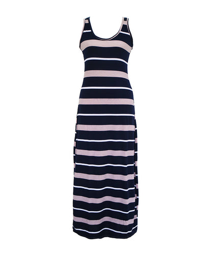 Summer Sleeveless Striped Long Dresses