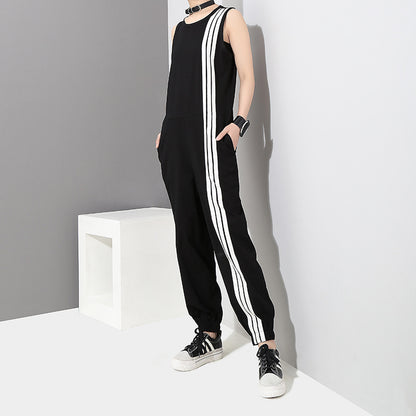 Summer Black Sleeveless Black Sports Jumpsuits