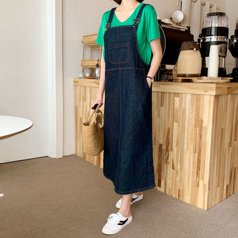Casual Women A Line Long Jean Dresses