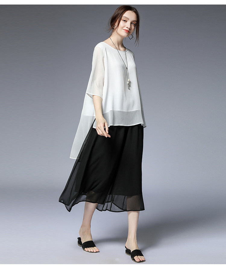 Fairy Summer Chiffon Plus Sizes Women Shirts