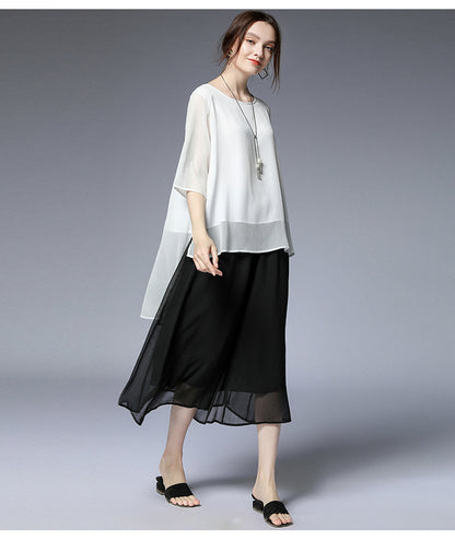 Fairy Summer Chiffon Plus Sizes Women Shirts
