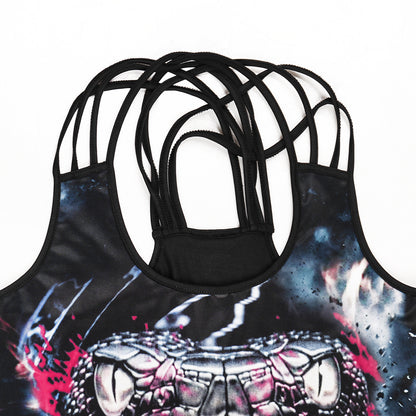 Halloween 3d Horrible Human Skeleton Tank Tops for Women