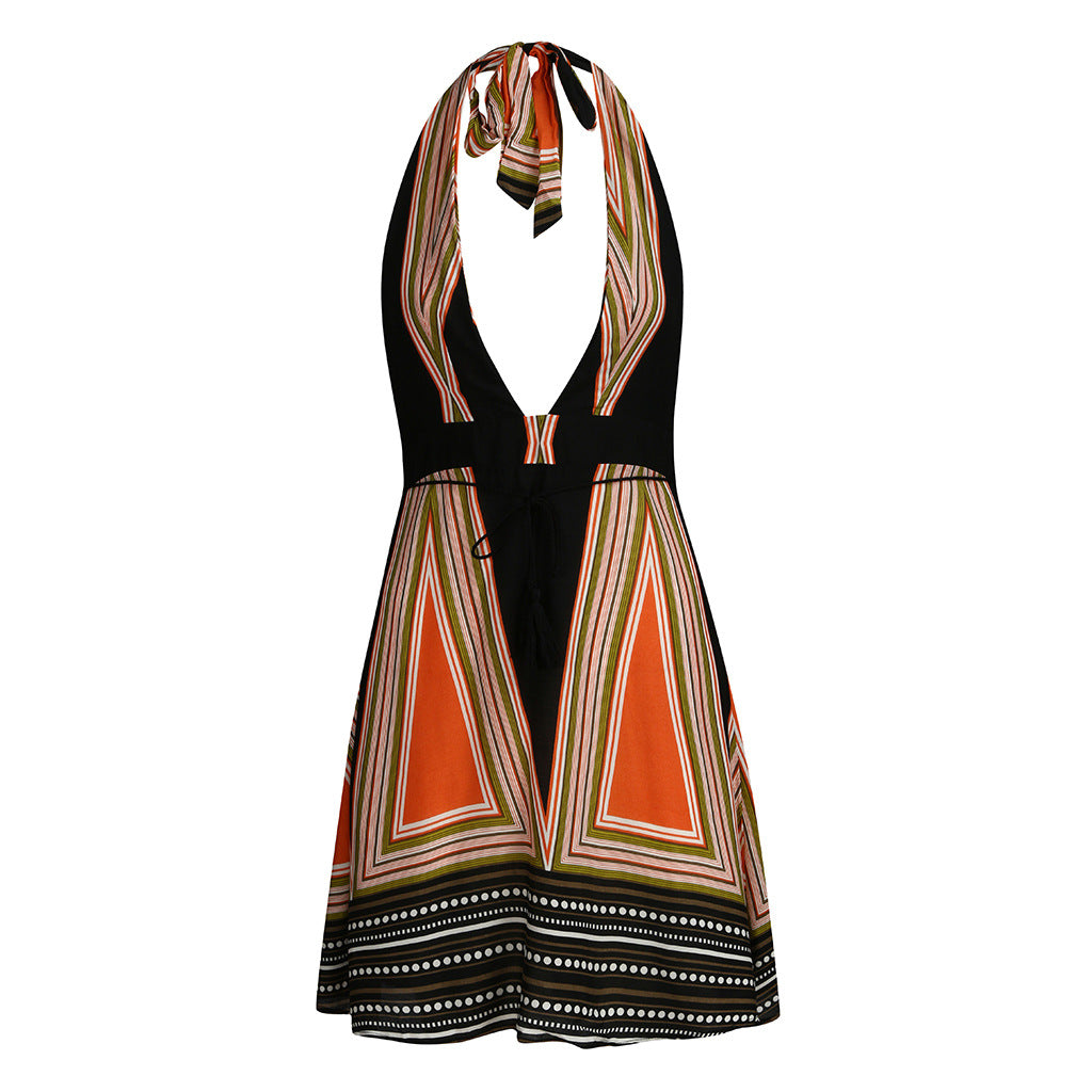 Sexy Summer Halter Backless Mini Dresses for Women