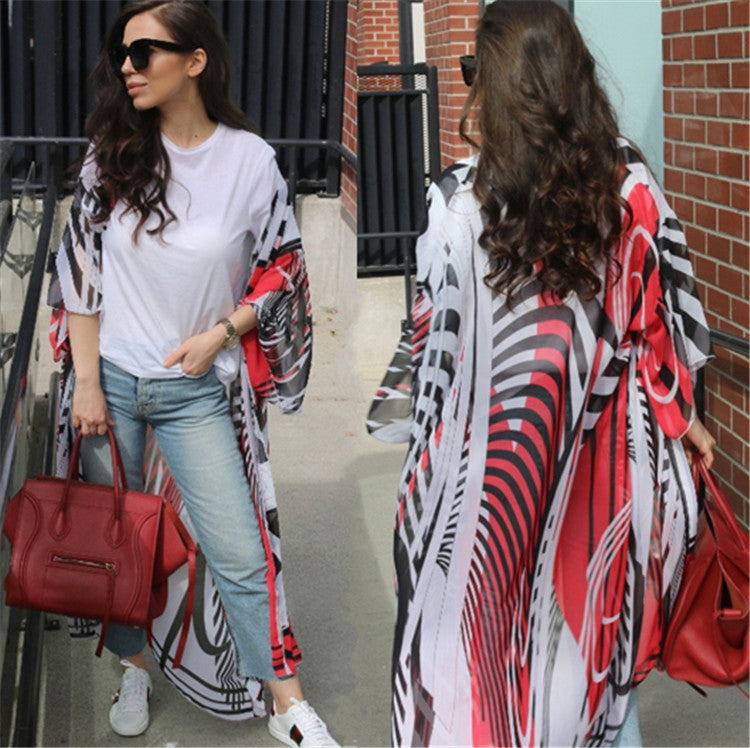 Sexy Chiffon Kimono Beachwear Cover Ups for Women