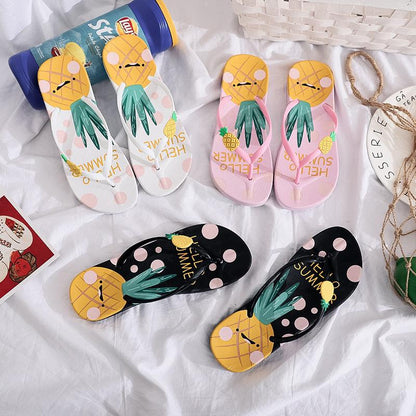 Cute Soft Pineapple Flip-flops Beach Slippers-STYLEGOING