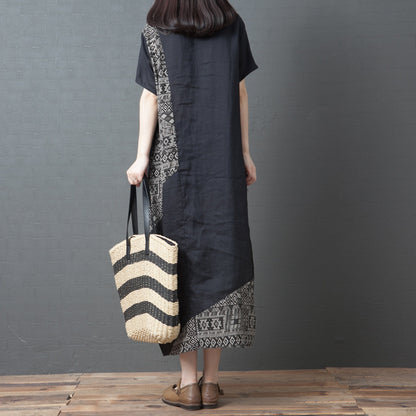 Vintage Summer Short Sleeves Long Dresses
