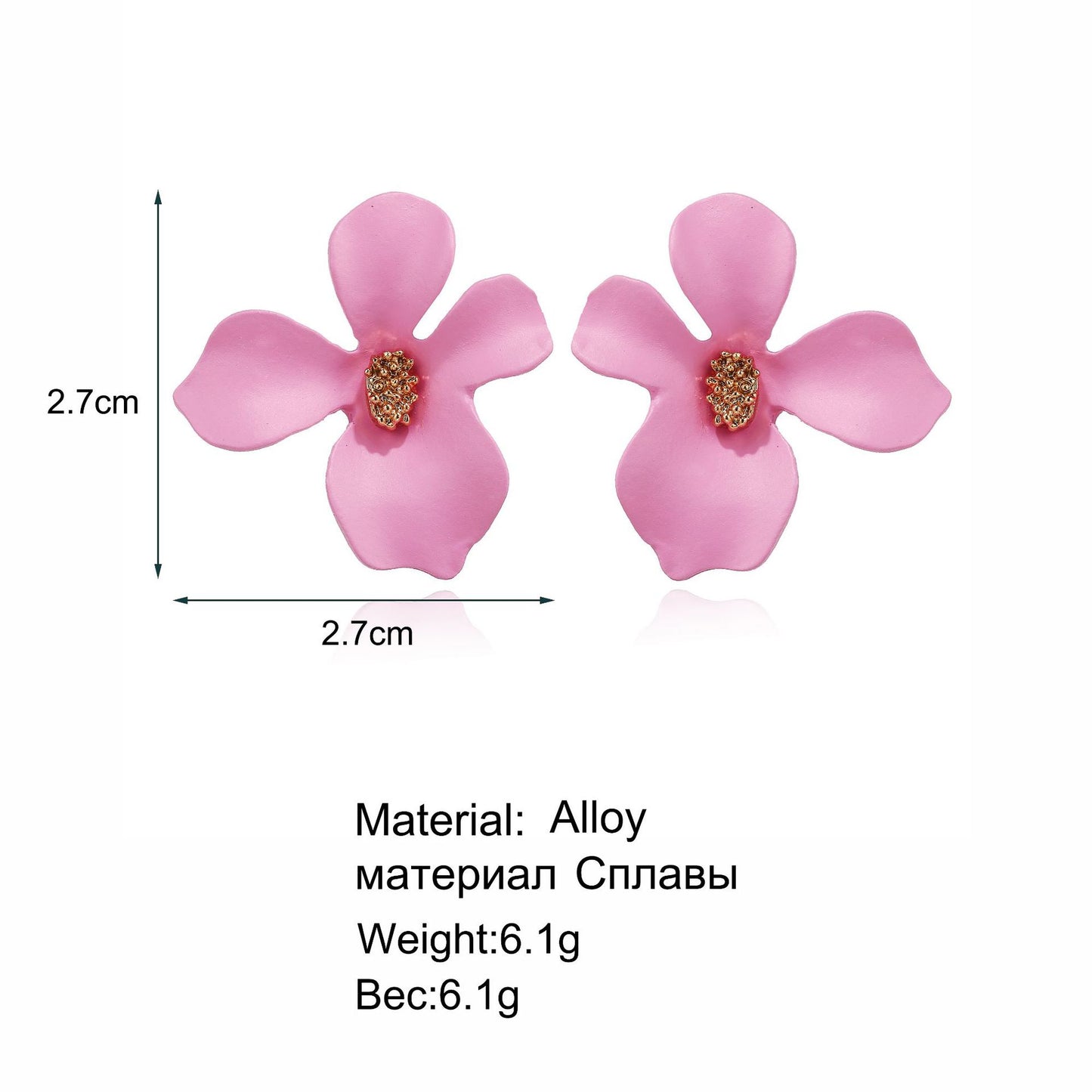 Fashion Flowers Design Candy Colar Women Earrings 2pcs/Set