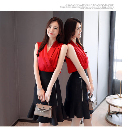 Fashion Chiffon Summer Women Sleeveless Tops