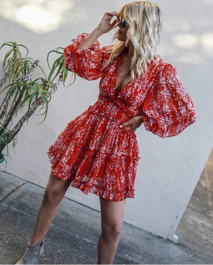 Sexy Backless Ruffled Short Beach Dresses-STYLEGOING