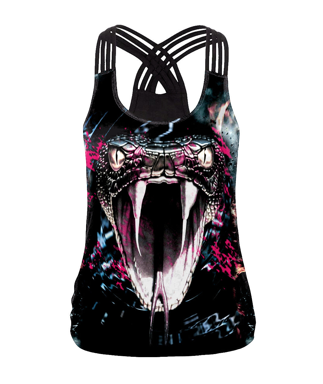 Halloween 3d Horrible Human Skeleton Tank Tops for Women