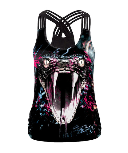 Halloween 3d Horrible Human Skeleton Tank Tops for Women