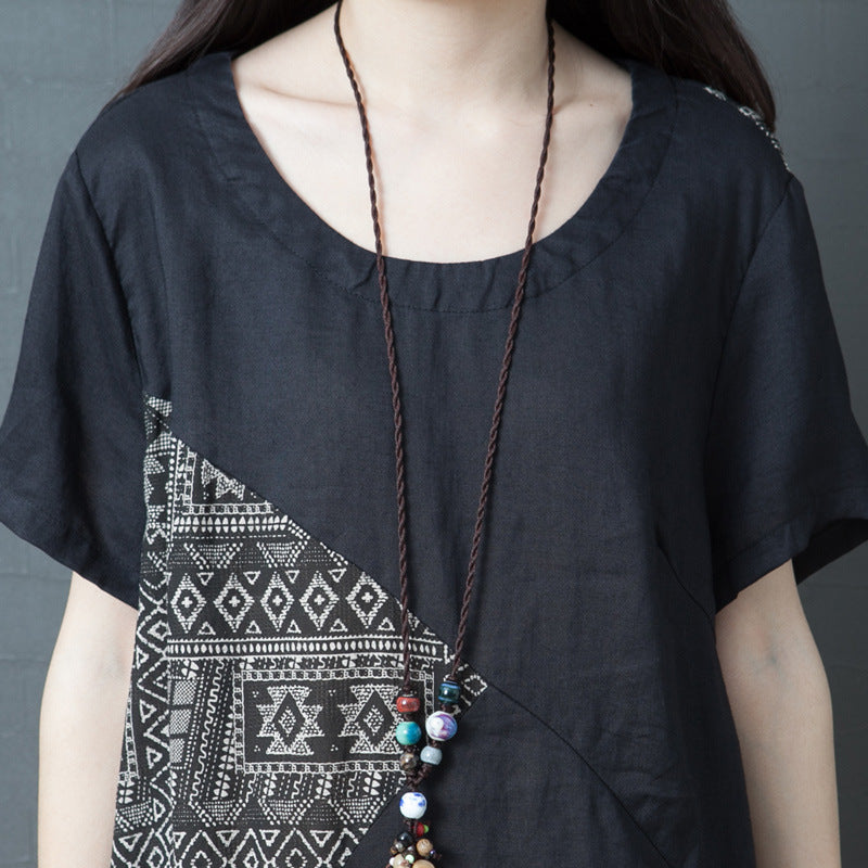 Vintage Summer Short Sleeves Long Dresses