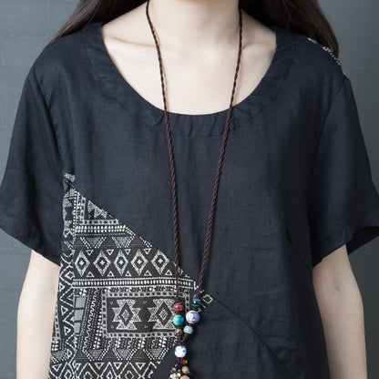 Vintage Summer Short Sleeves Long Dresses