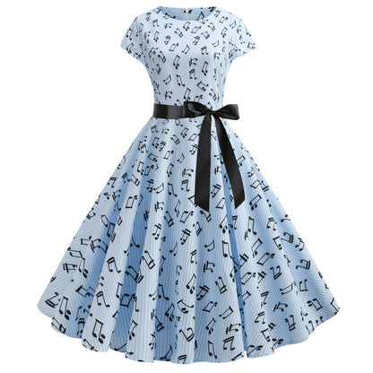 Vintage Music Note Dresses for Women