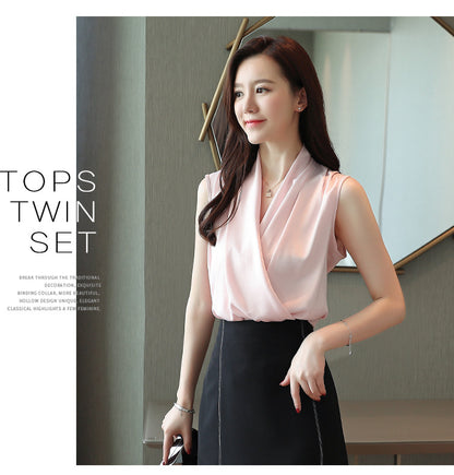 Fashion Chiffon Summer Women Sleeveless Tops