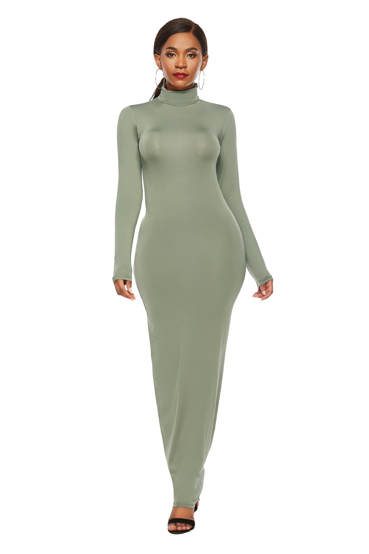Elegant Elastic Long Sleeves Dresses