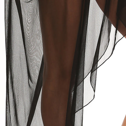 Irregular Tulle See Through Summer Beach Cover Ups