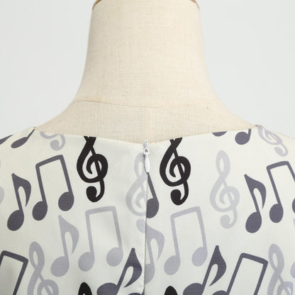 Vintage Music Note Dresses for Women