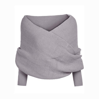Sexy Off The Shoulder Knitting Sweter Tops-STYLEGOING