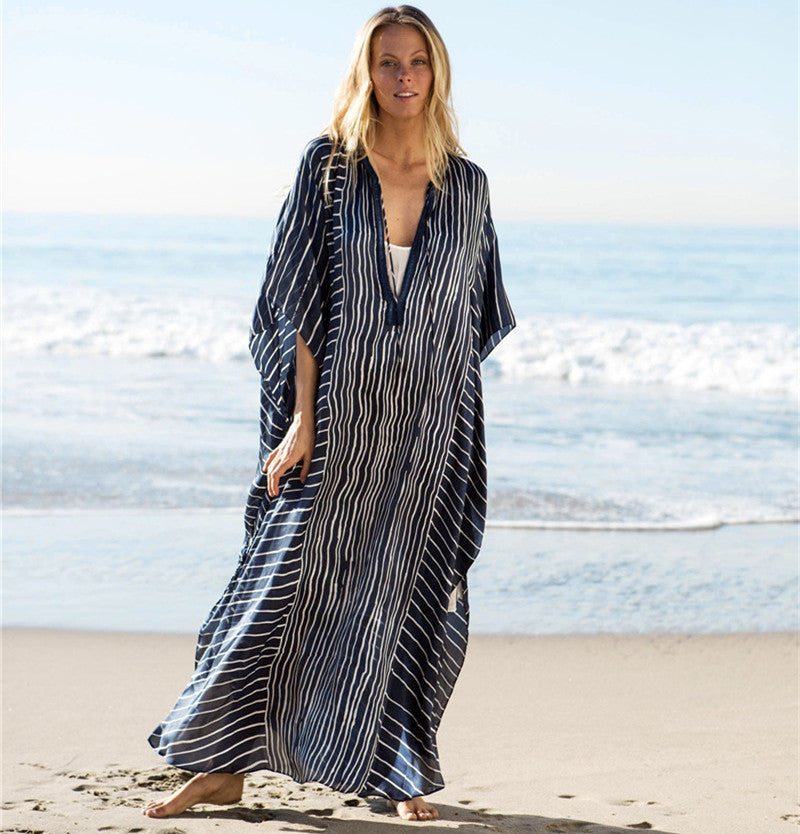 Chiffon Striped Summer Beachwear Cover Ups
