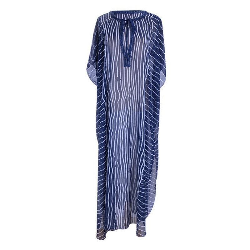 Chiffon Striped Summer Beachwear Cover Ups