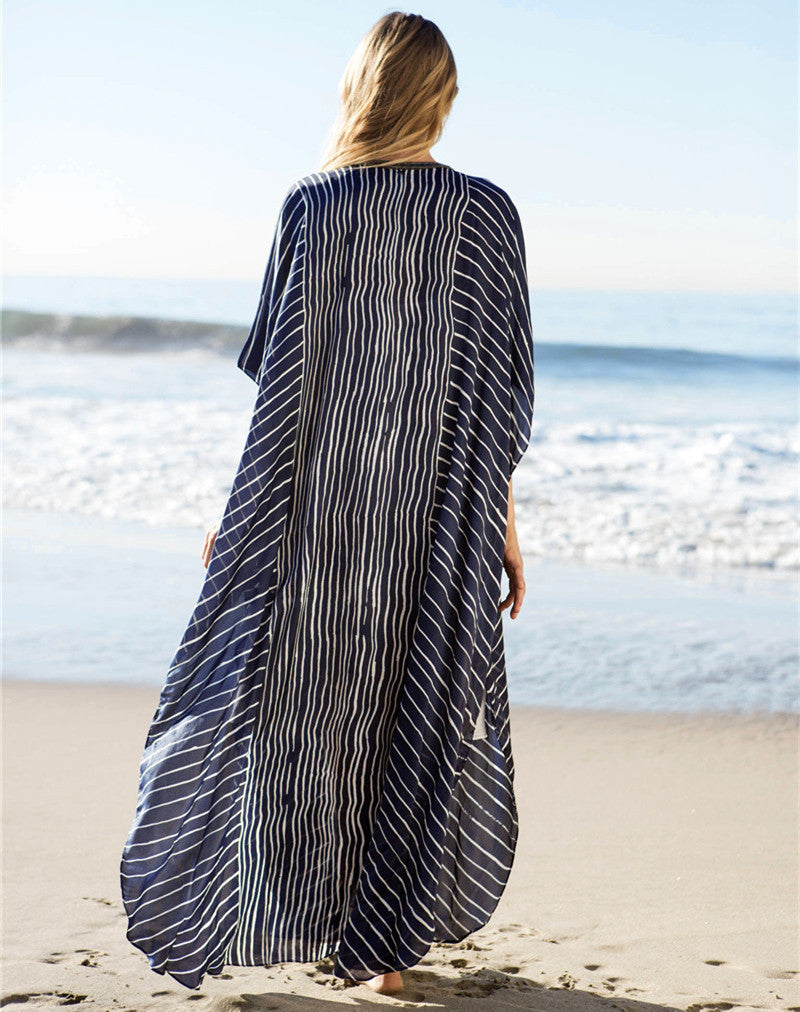 Chiffon Striped Summer Beachwear Cover Ups