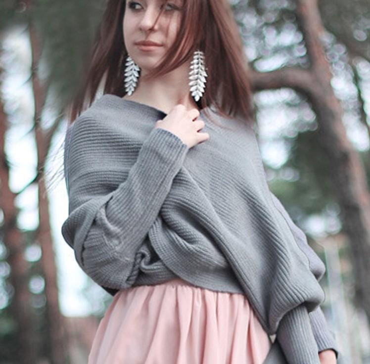 Sexy Off The Shoulder Knitting Sweter Tops-STYLEGOING