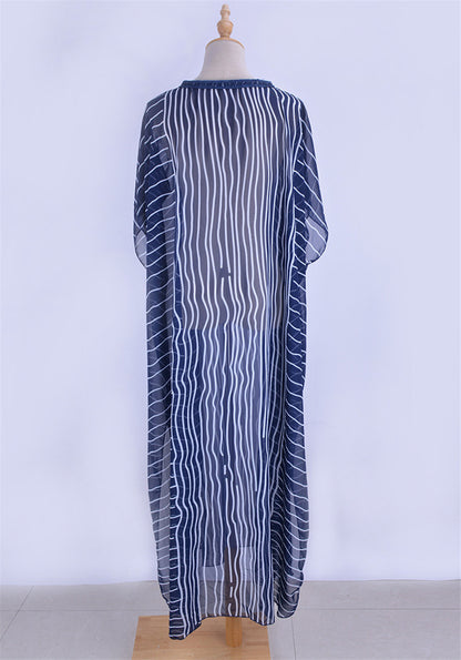 Chiffon Striped Summer Beachwear Cover Ups