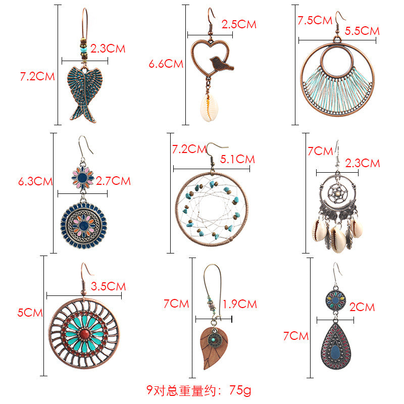 Vintage Bohemian Dreamcatcher Drop Earrings for Women