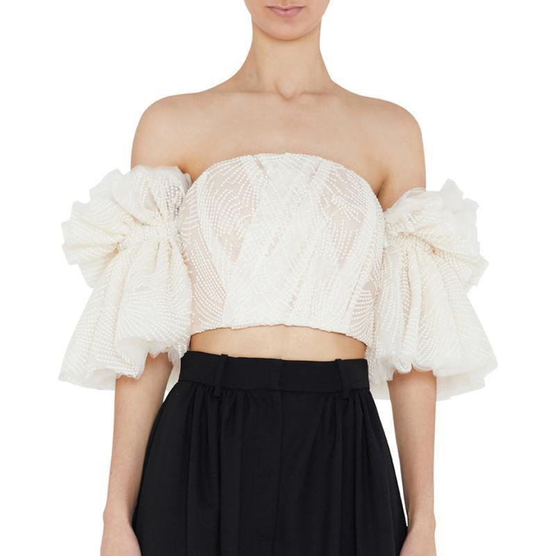 Designed Embroidery Backless Stapless Tops
