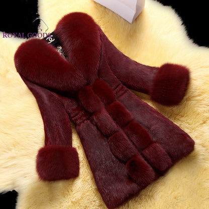 Fashion Artificial Fox Fur Plus Sizes Winter Outerwear