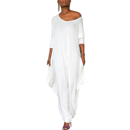 Women Plus Size Loose Casual Jumpsuits-STYLEGOING