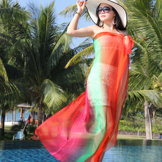 Rainbow Color See Through Summer Beach Towel