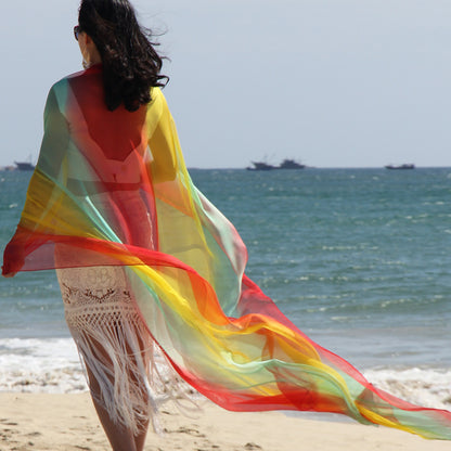 Rainbow Color See Through Summer Beach Towel