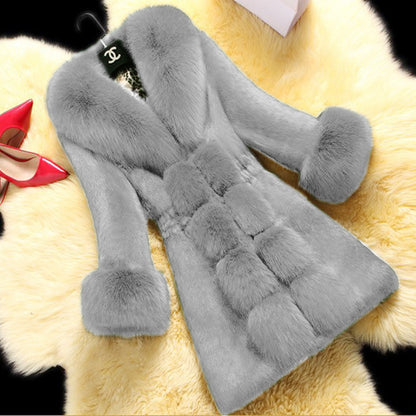 Fashion Artificial Fox Fur Plus Sizes Winter Outerwear