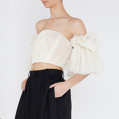 Designed Embroidery Backless Stapless Tops