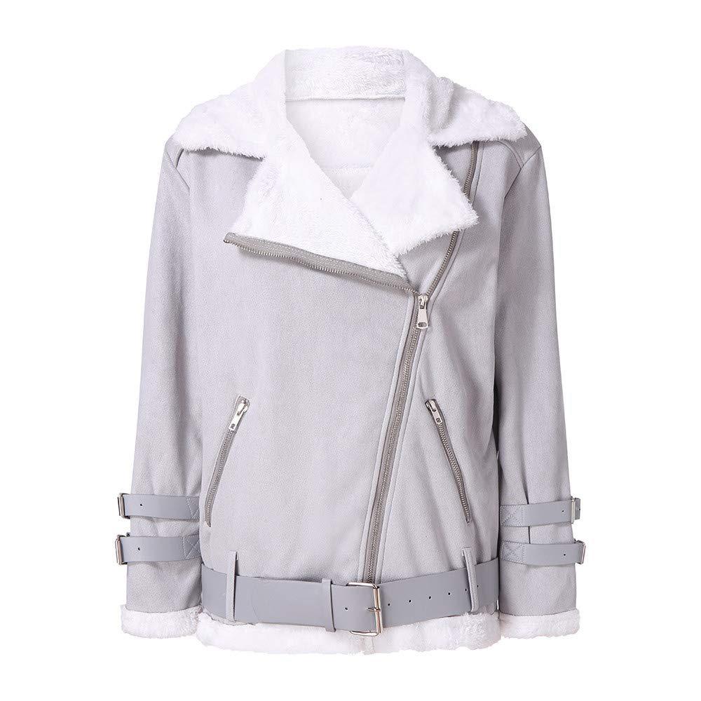 Women Winter Motocycle Wool Overcoat-STYLEGOING