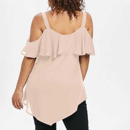 Bowknot Chiffon Plus Sizes Short Sleeves Shirts-STYLEGOING