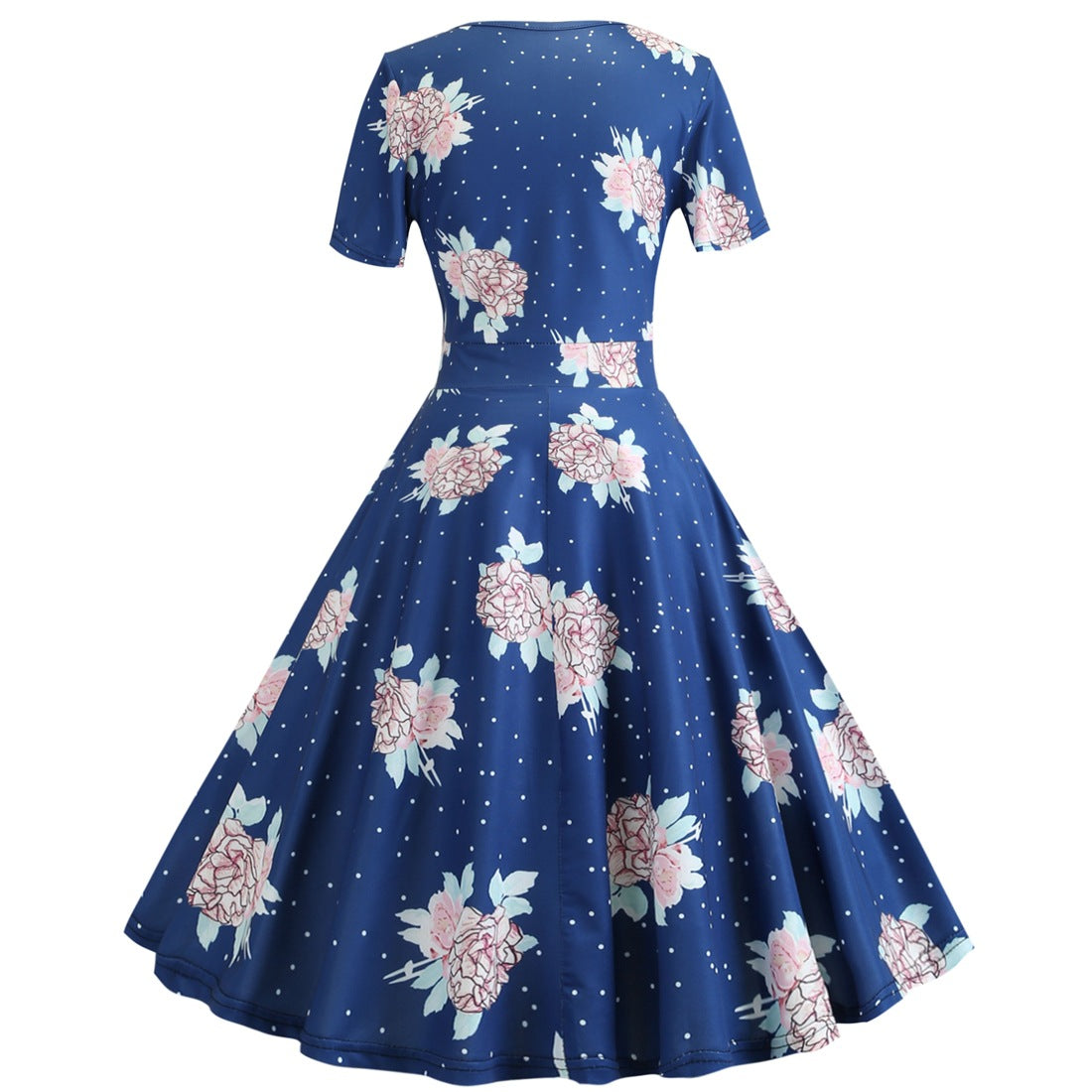 Vintage Deep V Neck Short Sleeves Dresses