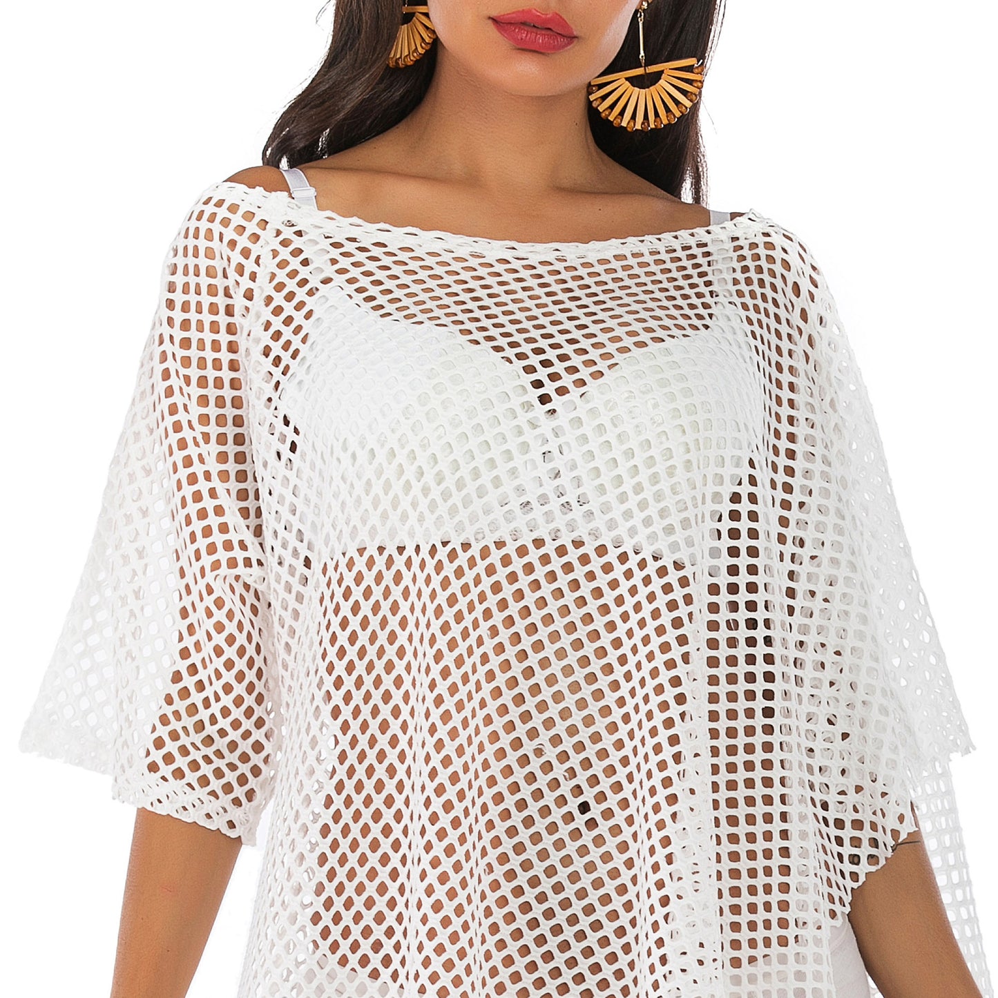 Irregular Off The Shoulder See Through Summer Beach Cover Ups