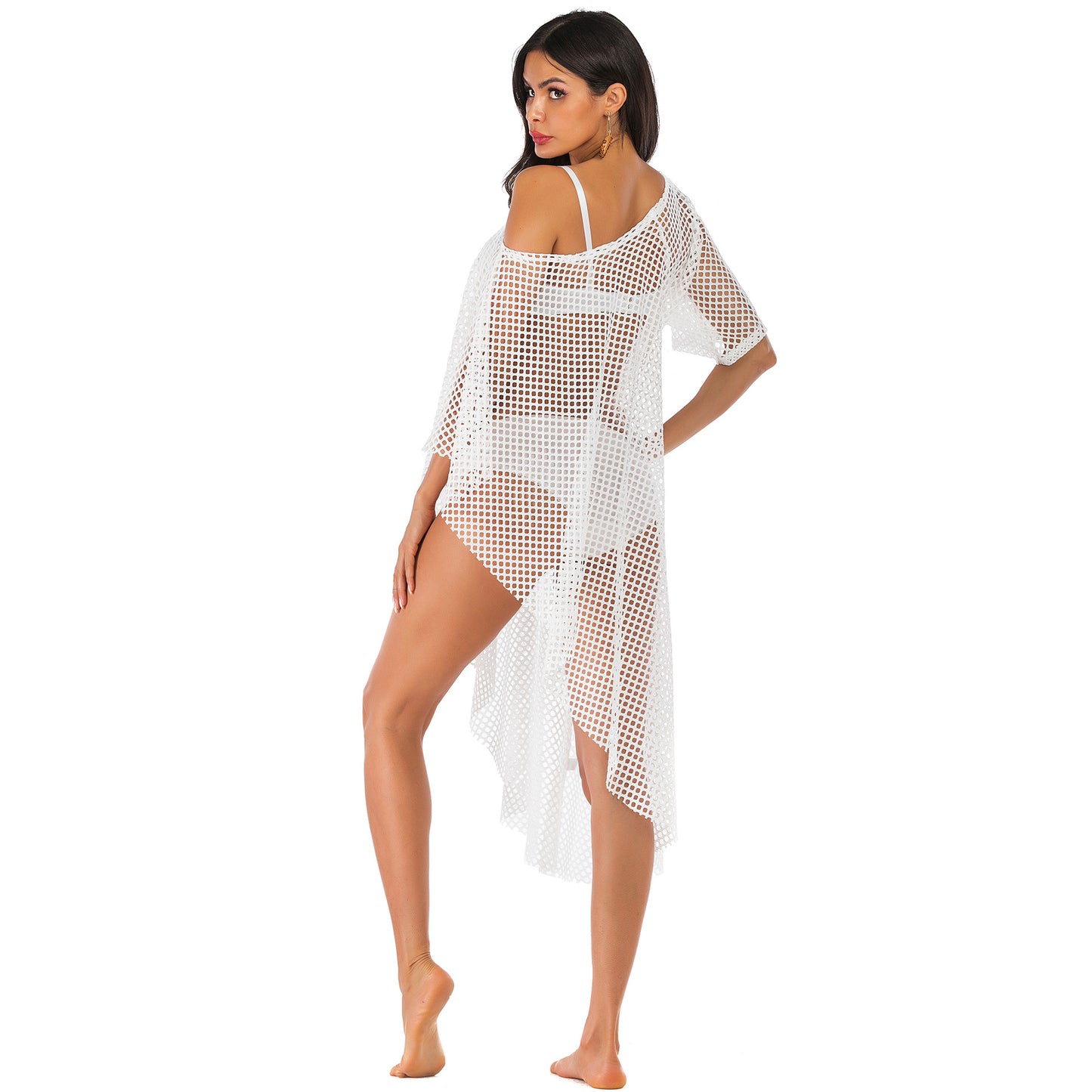 Irregular Off The Shoulder See Through Summer Beach Cover Ups