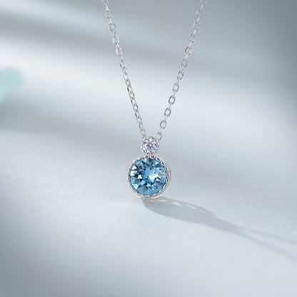 Romantic Crystal Sterling Silver Necklace for Women