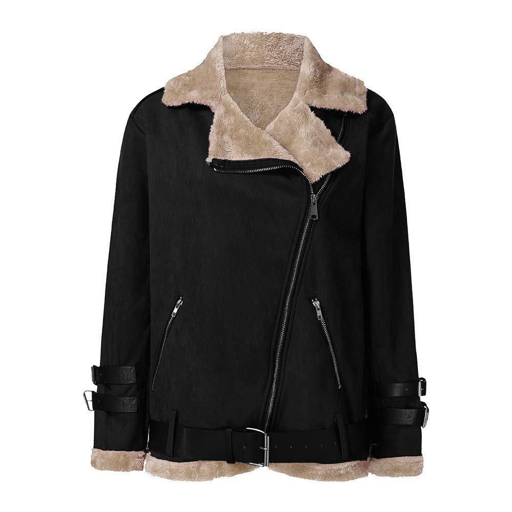 Women Winter Motocycle Wool Overcoat-STYLEGOING