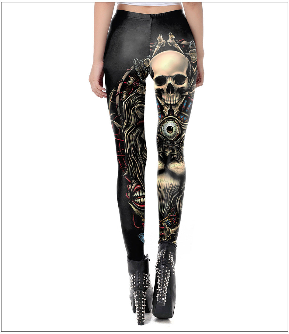 3D Human Skeleton Halloween Leggings for Women