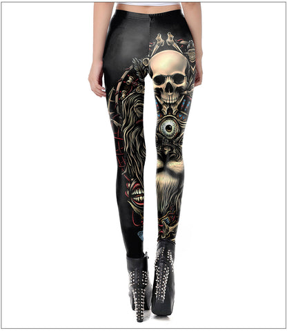 3D Human Skeleton Halloween Leggings for Women