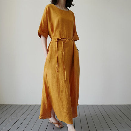 Vintage Linen Women Long Dresses