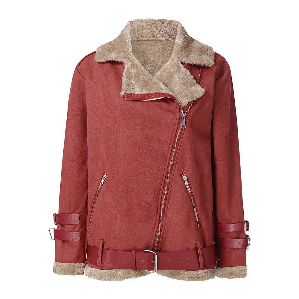 Women Winter Motocycle Wool Overcoat-STYLEGOING
